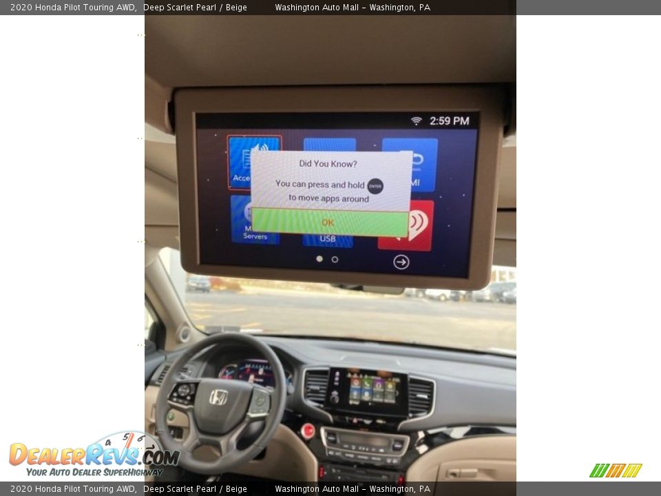 2020 Honda Pilot Touring AWD Deep Scarlet Pearl / Beige Photo #32