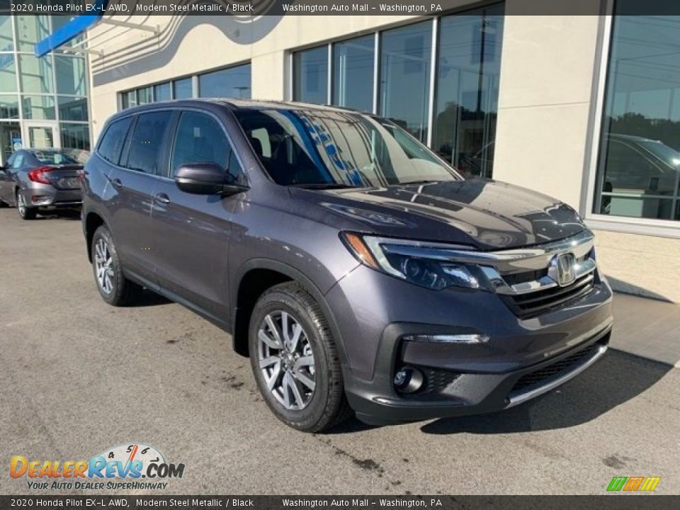2020 Honda Pilot EX-L AWD Modern Steel Metallic / Black Photo #2