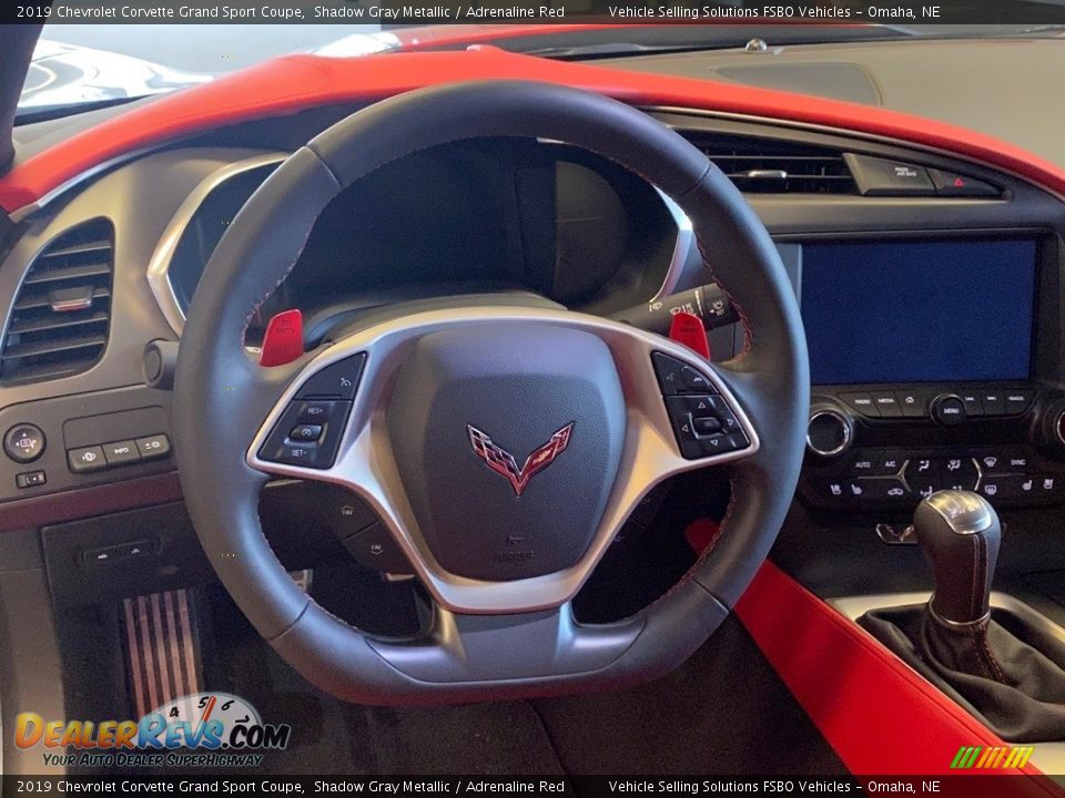 2019 Chevrolet Corvette Grand Sport Coupe Shadow Gray Metallic / Adrenaline Red Photo #2