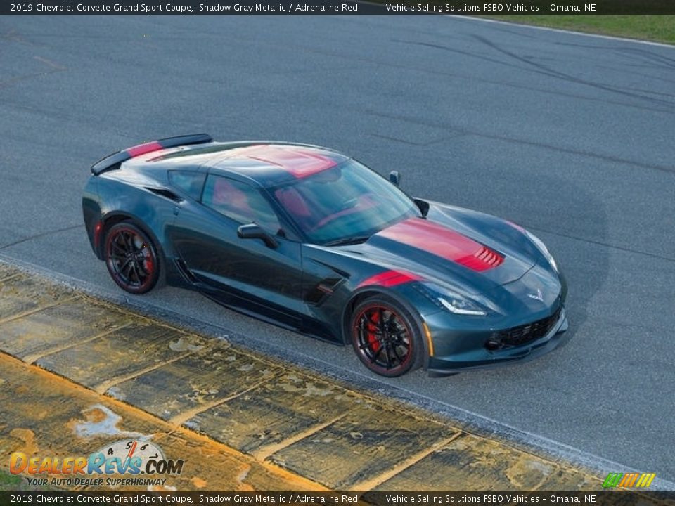 2019 Chevrolet Corvette Grand Sport Coupe Shadow Gray Metallic / Adrenaline Red Photo #6