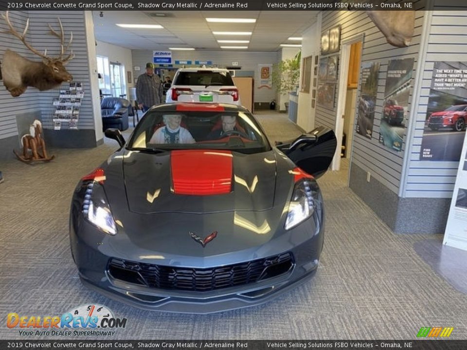 2019 Chevrolet Corvette Grand Sport Coupe Shadow Gray Metallic / Adrenaline Red Photo #12