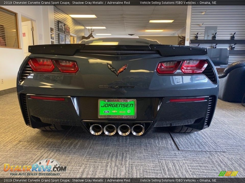 2019 Chevrolet Corvette Grand Sport Coupe Shadow Gray Metallic / Adrenaline Red Photo #15