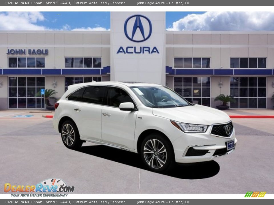 2020 Acura MDX Sport Hybrid SH-AWD Platinum White Pearl / Espresso Photo #1