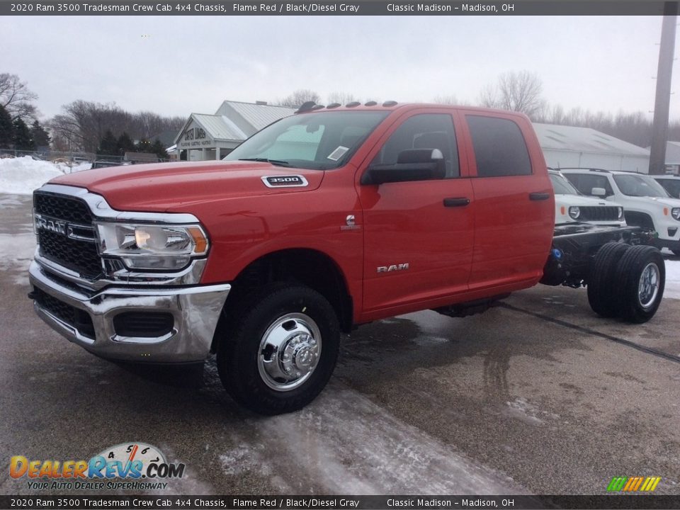 2020 Ram 3500 Tradesman Crew Cab 4x4 Chassis Flame Red / Black/Diesel Gray Photo #5