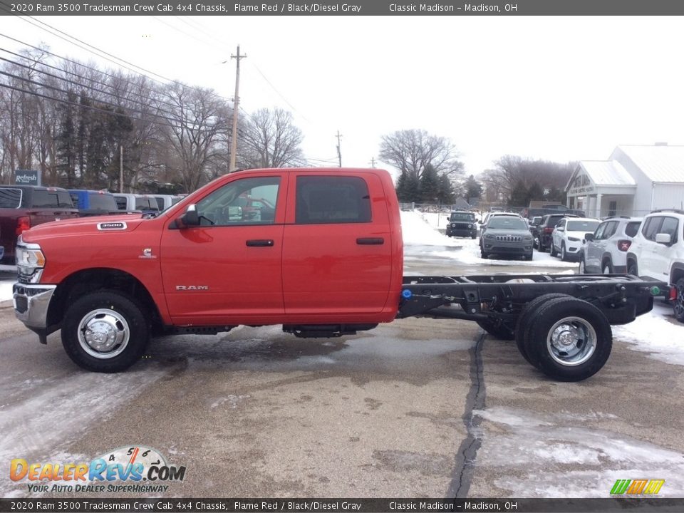 2020 Ram 3500 Tradesman Crew Cab 4x4 Chassis Flame Red / Black/Diesel Gray Photo #6