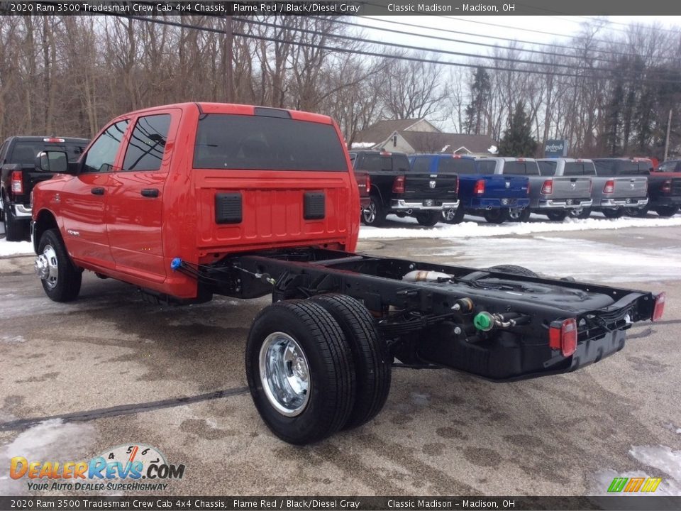 2020 Ram 3500 Tradesman Crew Cab 4x4 Chassis Flame Red / Black/Diesel Gray Photo #7