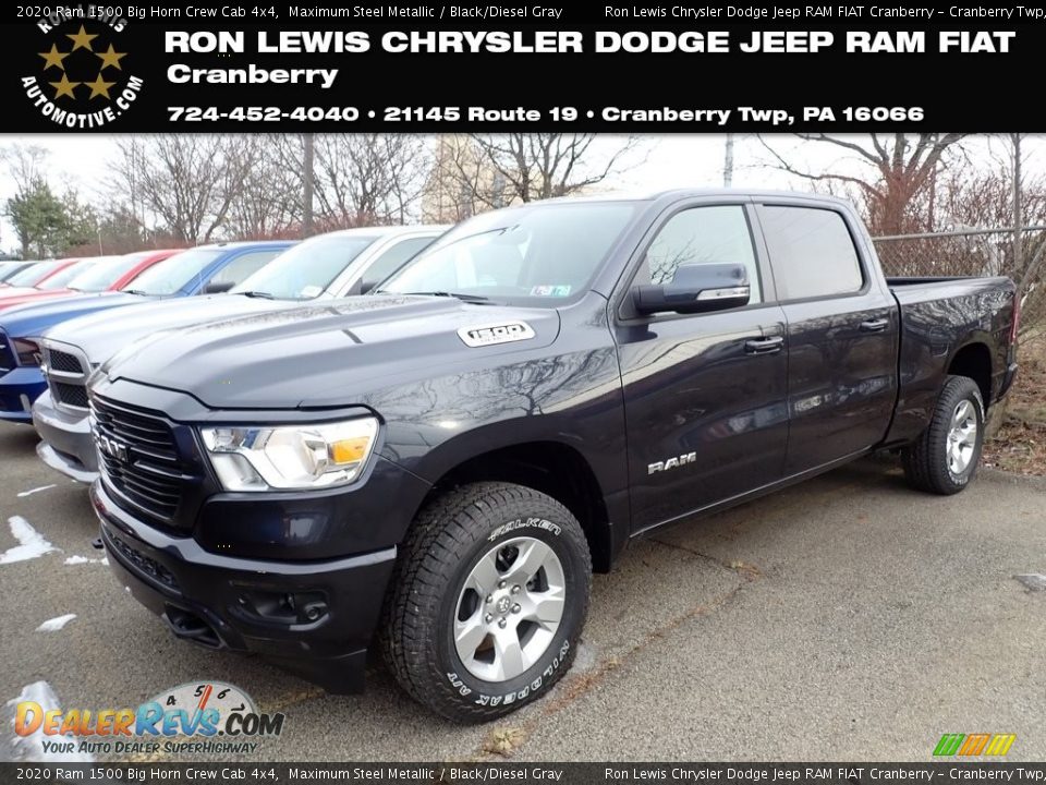 2020 Ram 1500 Big Horn Crew Cab 4x4 Maximum Steel Metallic / Black/Diesel Gray Photo #1