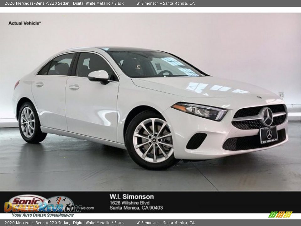 2020 Mercedes-Benz A 220 Sedan Digital White Metallic / Black Photo #1
