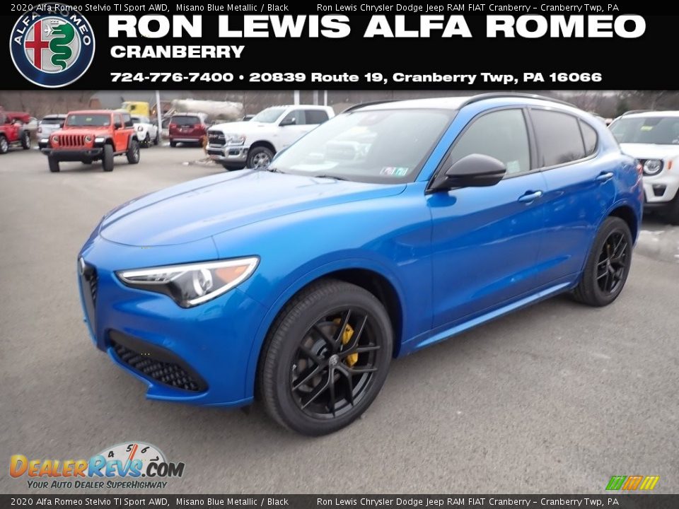 2020 Alfa Romeo Stelvio TI Sport AWD Misano Blue Metallic / Black Photo #1