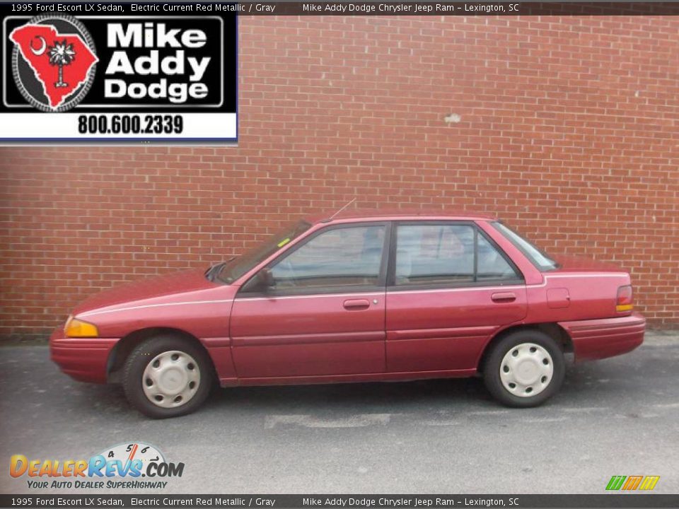 1995 Ford Escort LX Sedan Electric Current Red Metallic / Gray Photo #1