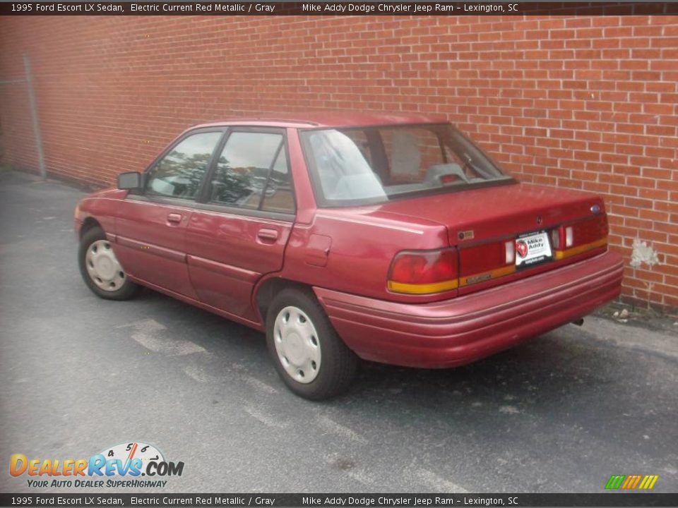 1995 Ford Escort LX Sedan Electric Current Red Metallic / Gray Photo #3
