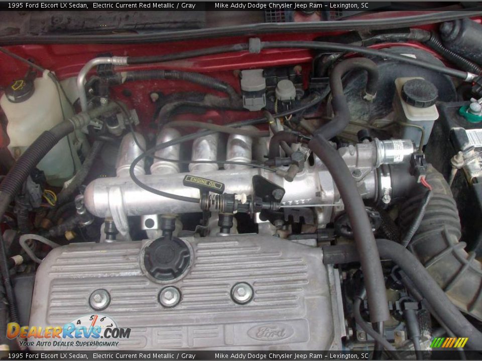 1995 Ford Escort LX Sedan Electric Current Red Metallic / Gray Photo #14