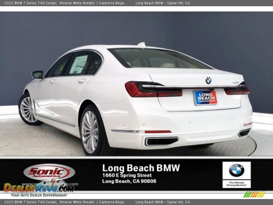 2020 BMW 7 Series 740i Sedan Mineral White Metallic / Canberra Beige Photo #2