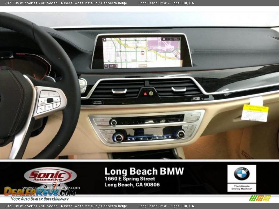 2020 BMW 7 Series 740i Sedan Mineral White Metallic / Canberra Beige Photo #5