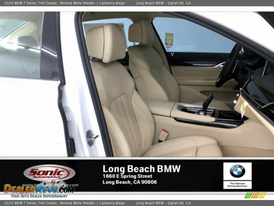 2020 BMW 7 Series 740i Sedan Mineral White Metallic / Canberra Beige Photo #7