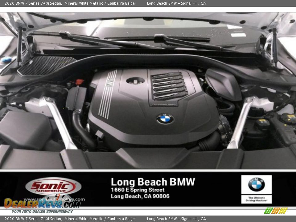 2020 BMW 7 Series 740i Sedan Mineral White Metallic / Canberra Beige Photo #8