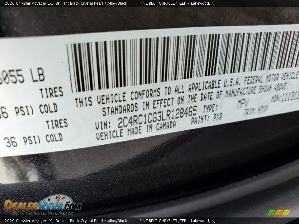 2020 Chrysler Voyager LX Brilliant Black Crystal Pearl / Alloy/Black Photo #9