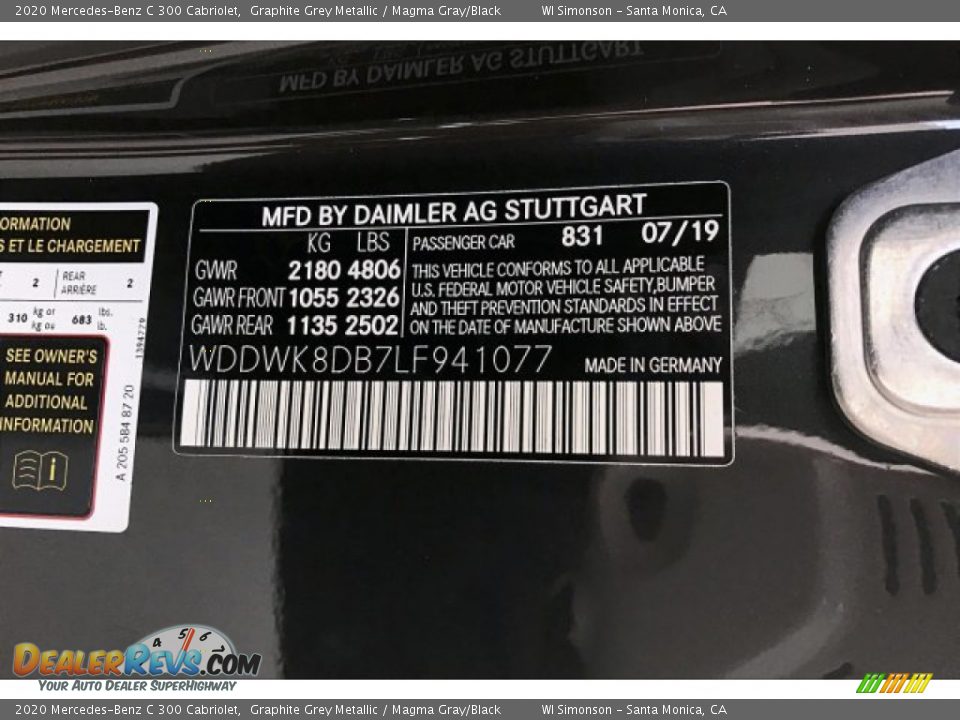 2020 Mercedes-Benz C 300 Cabriolet Graphite Grey Metallic / Magma Gray/Black Photo #11