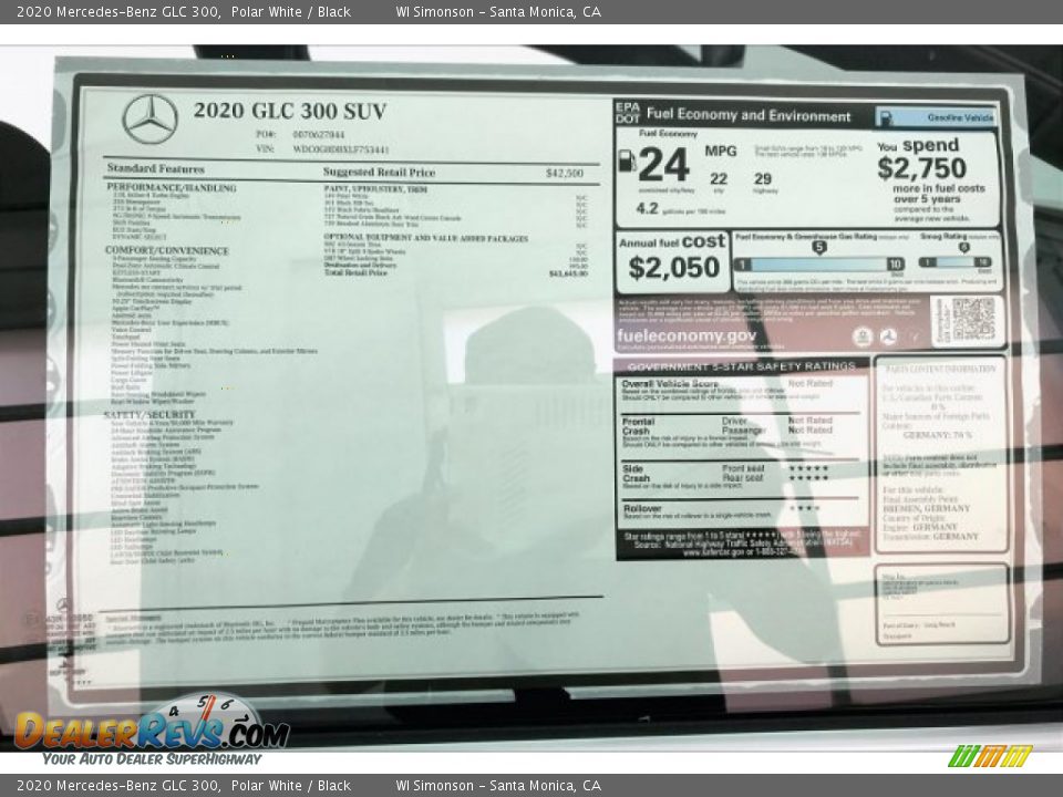 2020 Mercedes-Benz GLC 300 Polar White / Black Photo #10