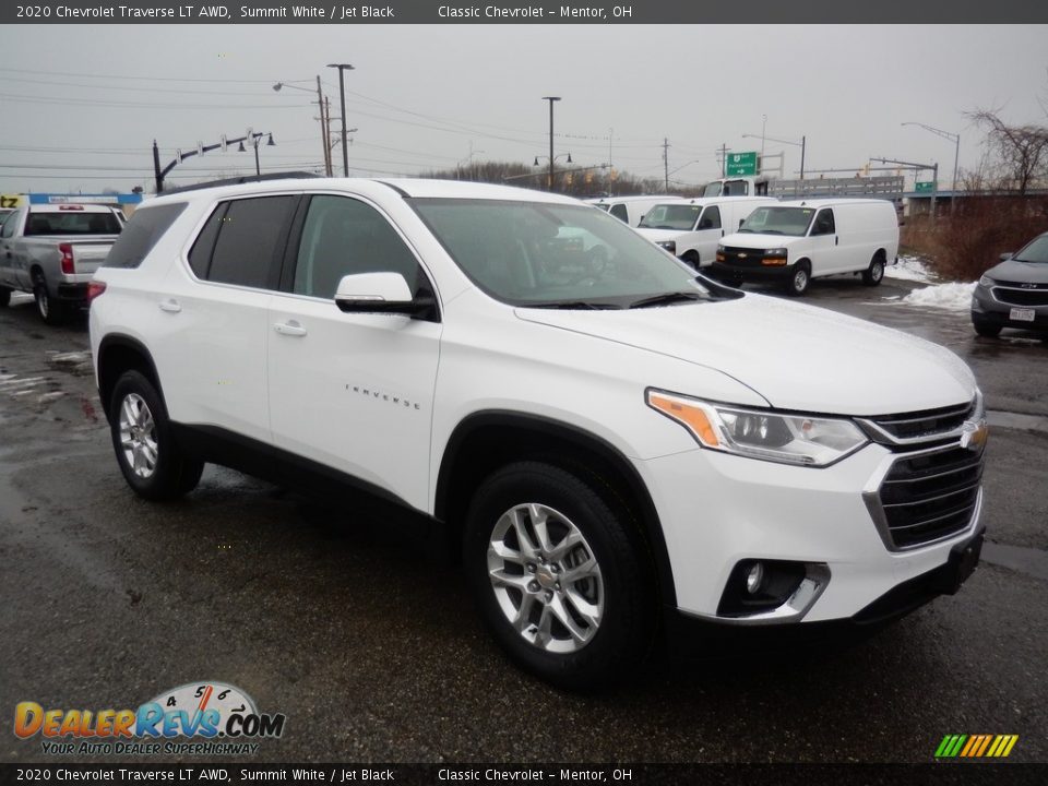 2020 Chevrolet Traverse LT AWD Summit White / Jet Black Photo #3