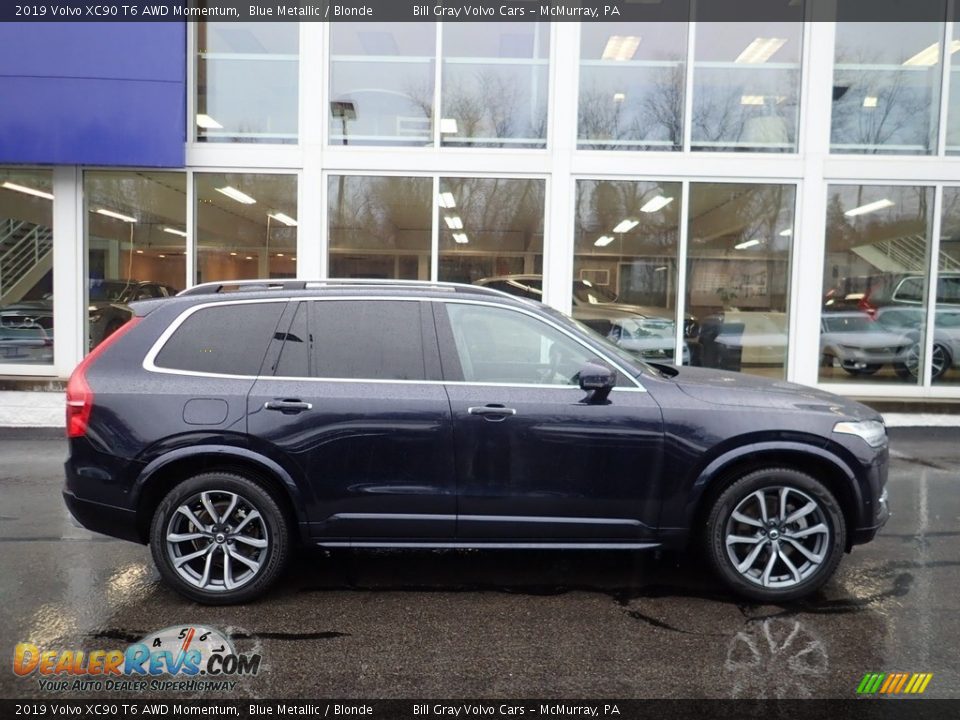 2019 Volvo XC90 T6 AWD Momentum Blue Metallic / Blonde Photo #2