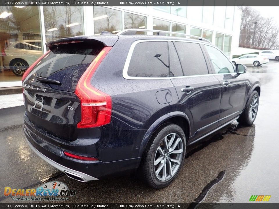 2019 Volvo XC90 T6 AWD Momentum Blue Metallic / Blonde Photo #3
