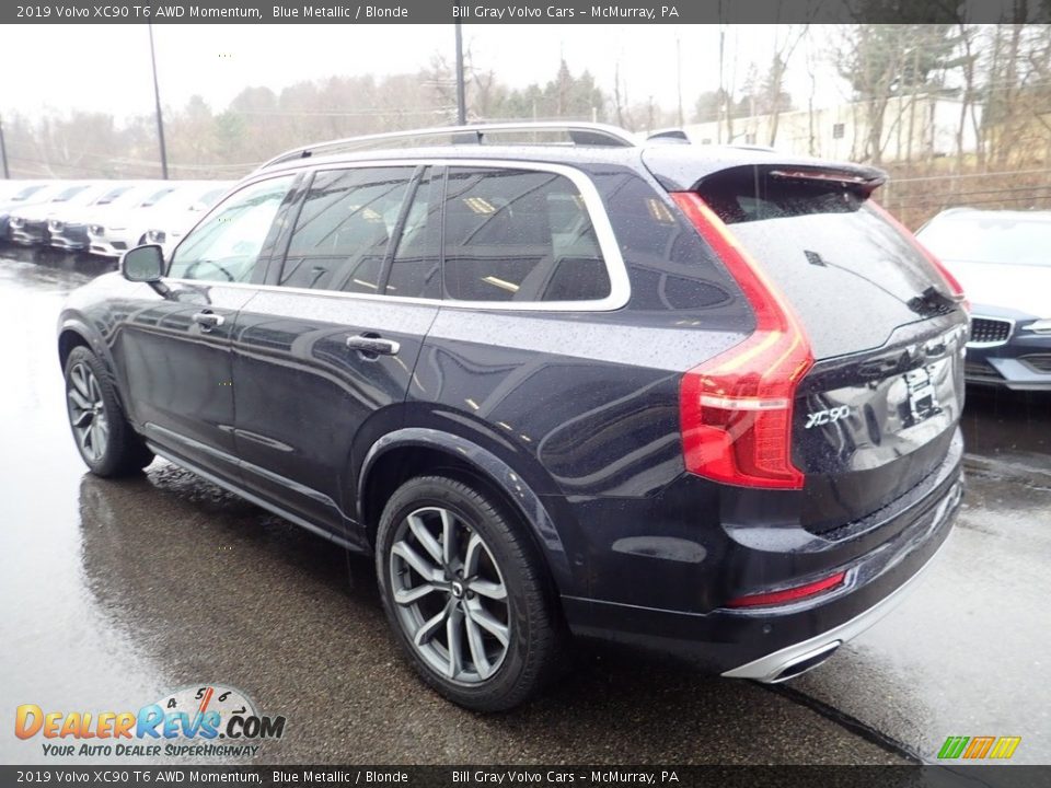 2019 Volvo XC90 T6 AWD Momentum Blue Metallic / Blonde Photo #6