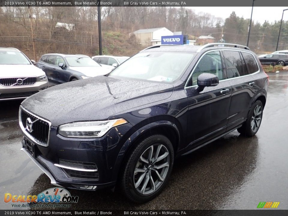 2019 Volvo XC90 T6 AWD Momentum Blue Metallic / Blonde Photo #7