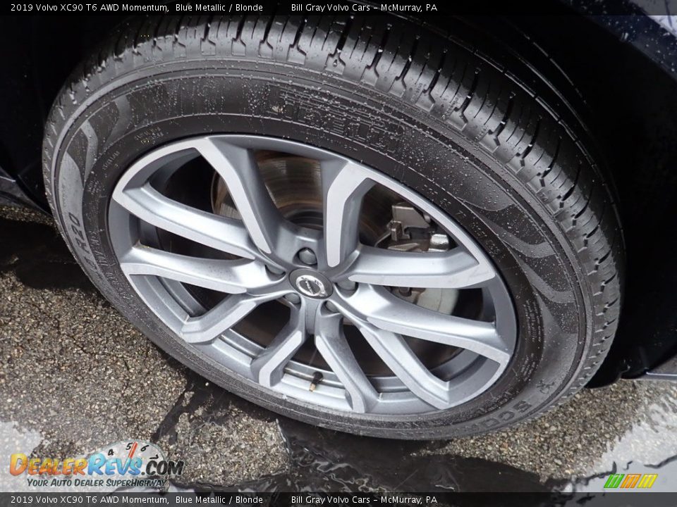 2019 Volvo XC90 T6 AWD Momentum Blue Metallic / Blonde Photo #10