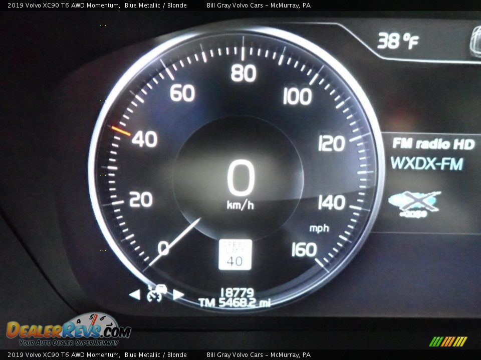 2019 Volvo XC90 T6 AWD Momentum Blue Metallic / Blonde Photo #24