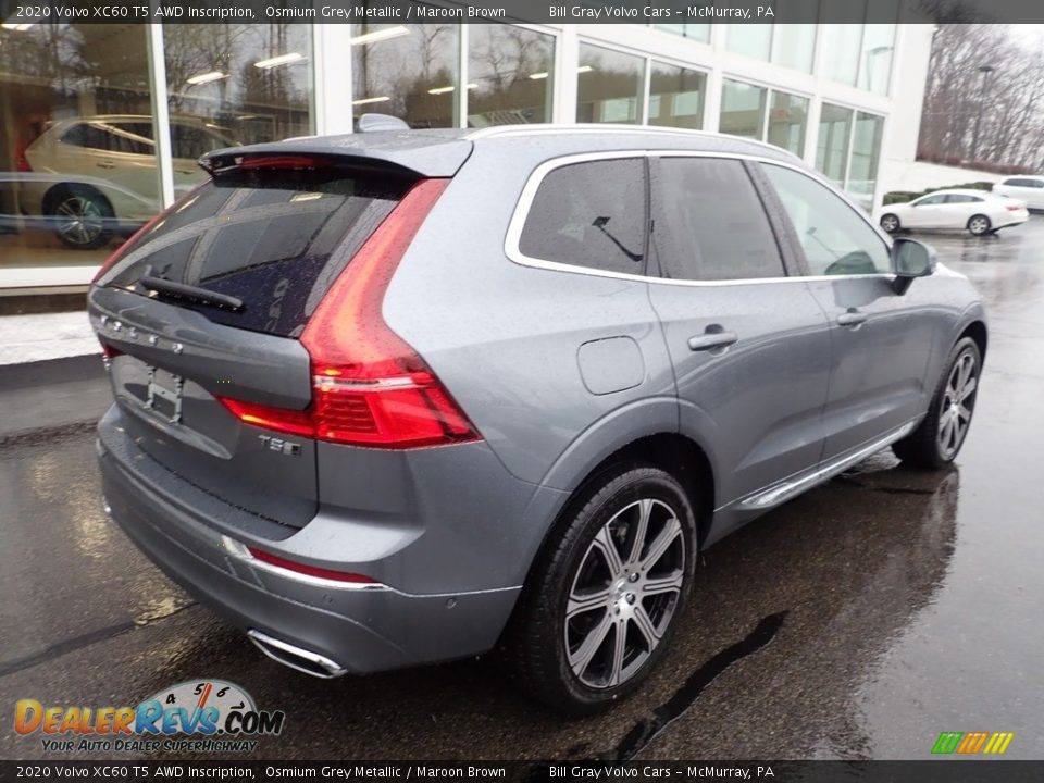 2020 Volvo XC60 T5 AWD Inscription Osmium Grey Metallic / Maroon Brown Photo #2