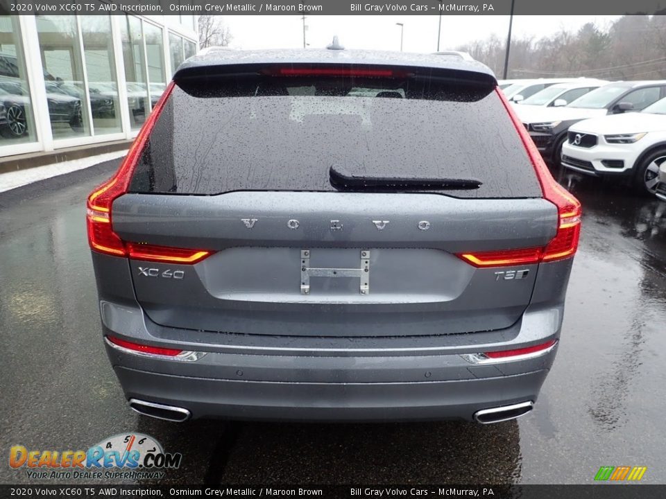 2020 Volvo XC60 T5 AWD Inscription Osmium Grey Metallic / Maroon Brown Photo #3