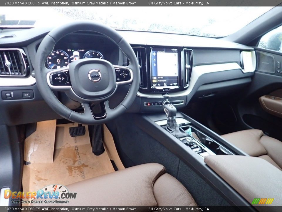 2020 Volvo XC60 T5 AWD Inscription Osmium Grey Metallic / Maroon Brown Photo #9