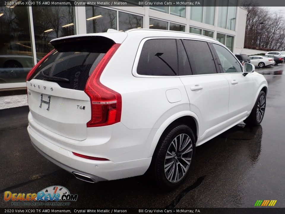 2020 Volvo XC90 T6 AWD Momentum Crystal White Metallic / Maroon Photo #2