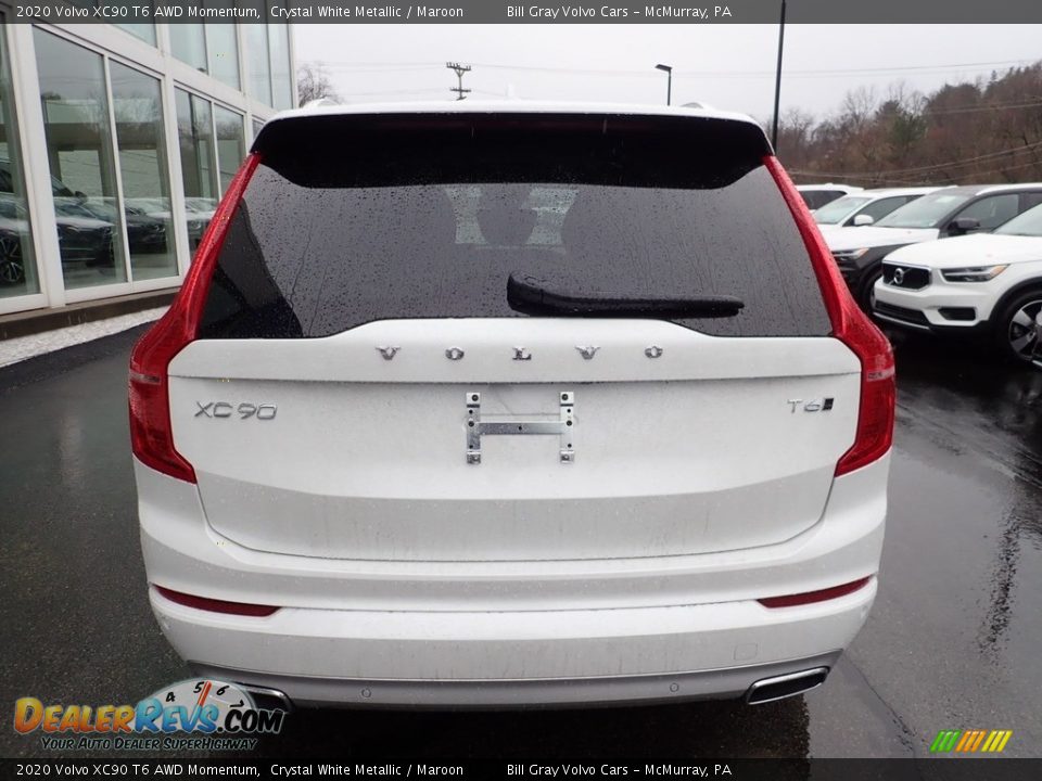 2020 Volvo XC90 T6 AWD Momentum Crystal White Metallic / Maroon Photo #3