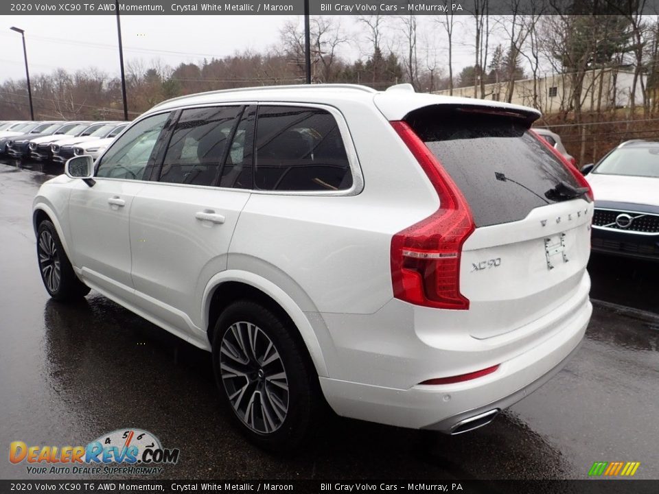 2020 Volvo XC90 T6 AWD Momentum Crystal White Metallic / Maroon Photo #4