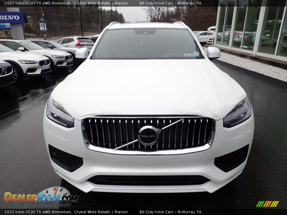 2020 Volvo XC90 T6 AWD Momentum Crystal White Metallic / Maroon Photo #6