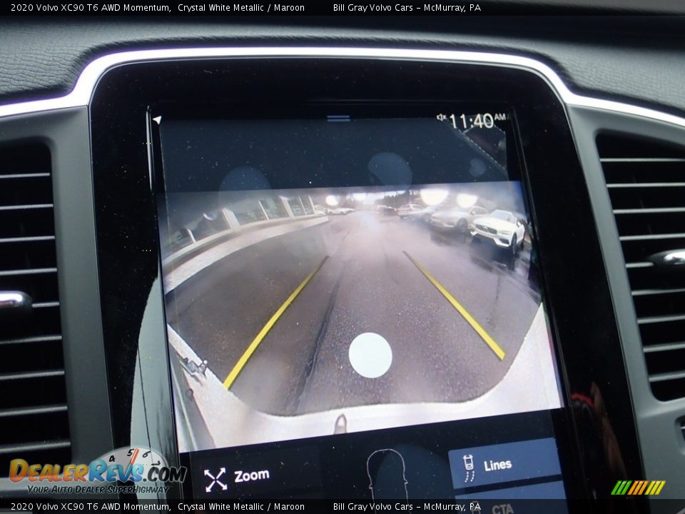 2020 Volvo XC90 T6 AWD Momentum Crystal White Metallic / Maroon Photo #15