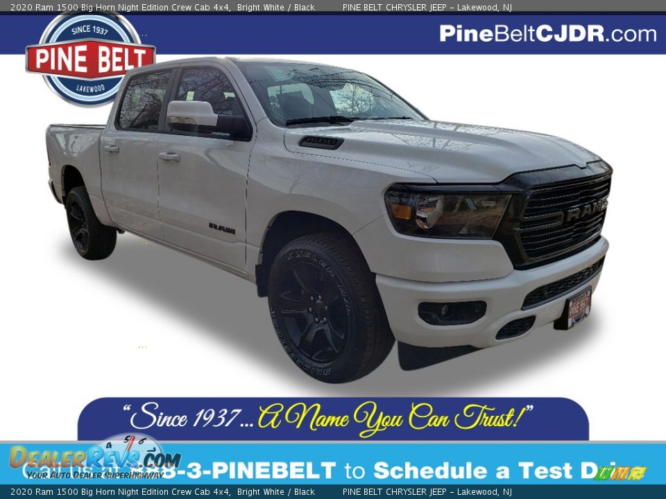 2020 Ram 1500 Big Horn Night Edition Crew Cab 4x4 Bright White / Black Photo #1