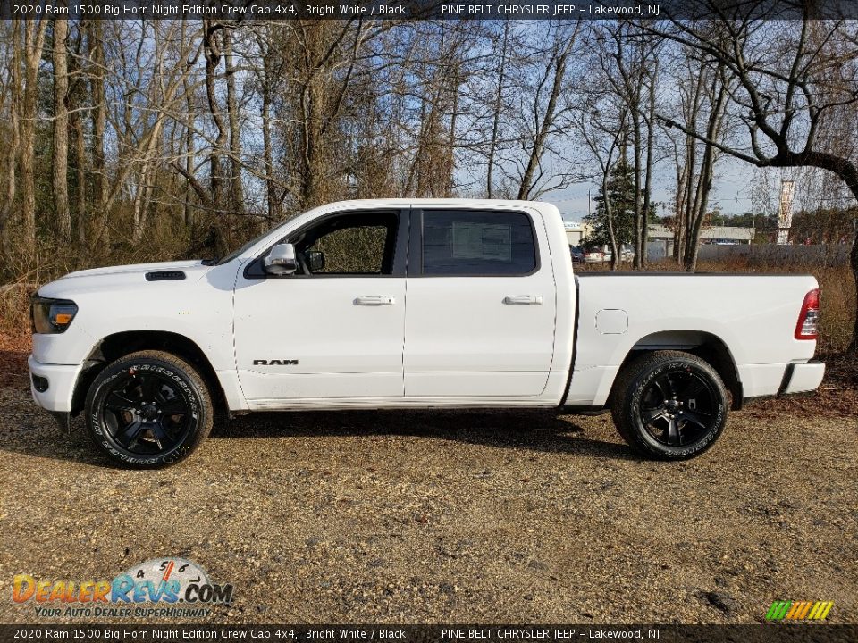 2020 Ram 1500 Big Horn Night Edition Crew Cab 4x4 Bright White / Black Photo #3
