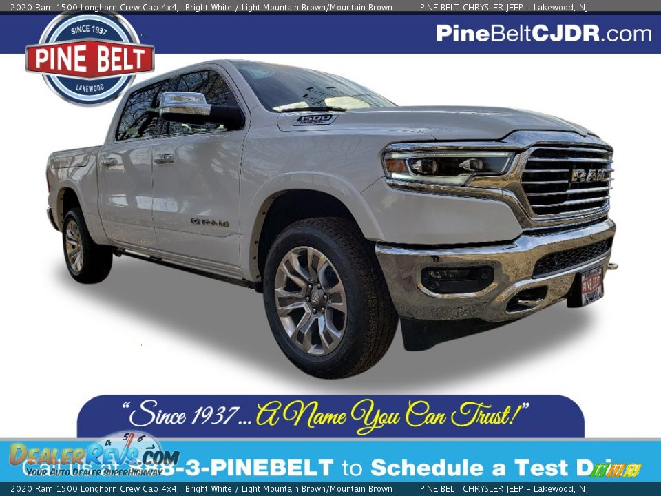 2020 Ram 1500 Longhorn Crew Cab 4x4 Bright White / Light Mountain Brown/Mountain Brown Photo #1