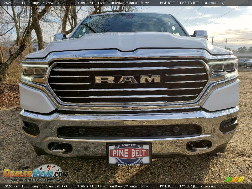 2020 Ram 1500 Longhorn Crew Cab 4x4 Bright White / Light Mountain Brown/Mountain Brown Photo #2