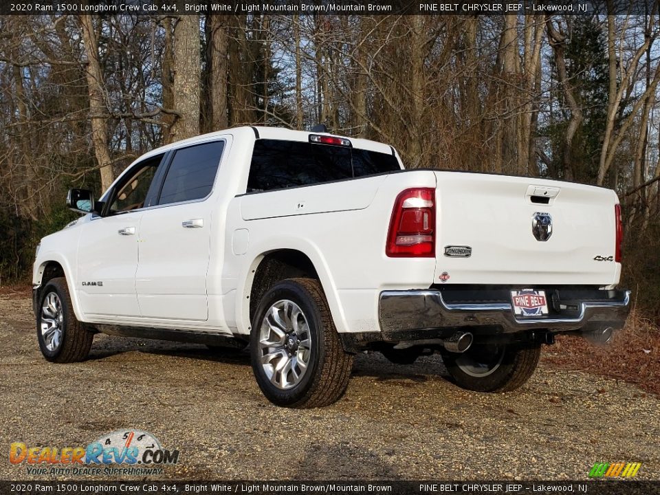 2020 Ram 1500 Longhorn Crew Cab 4x4 Bright White / Light Mountain Brown/Mountain Brown Photo #4