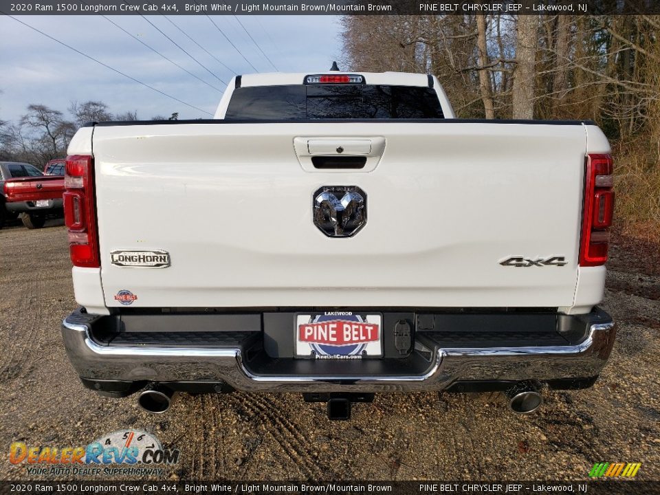 2020 Ram 1500 Longhorn Crew Cab 4x4 Bright White / Light Mountain Brown/Mountain Brown Photo #5