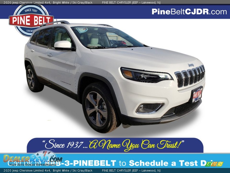 2020 Jeep Cherokee Limited 4x4 Bright White / Ski Gray/Black Photo #1