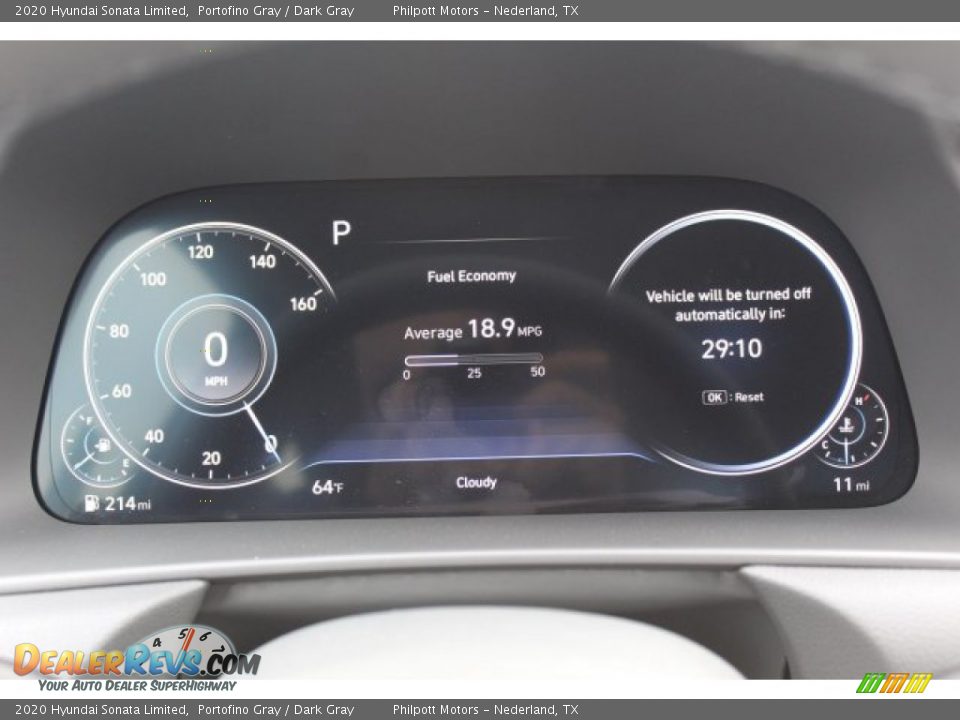 2020 Hyundai Sonata Limited Portofino Gray / Dark Gray Photo #14