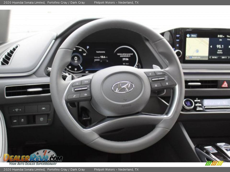 2020 Hyundai Sonata Limited Portofino Gray / Dark Gray Photo #23