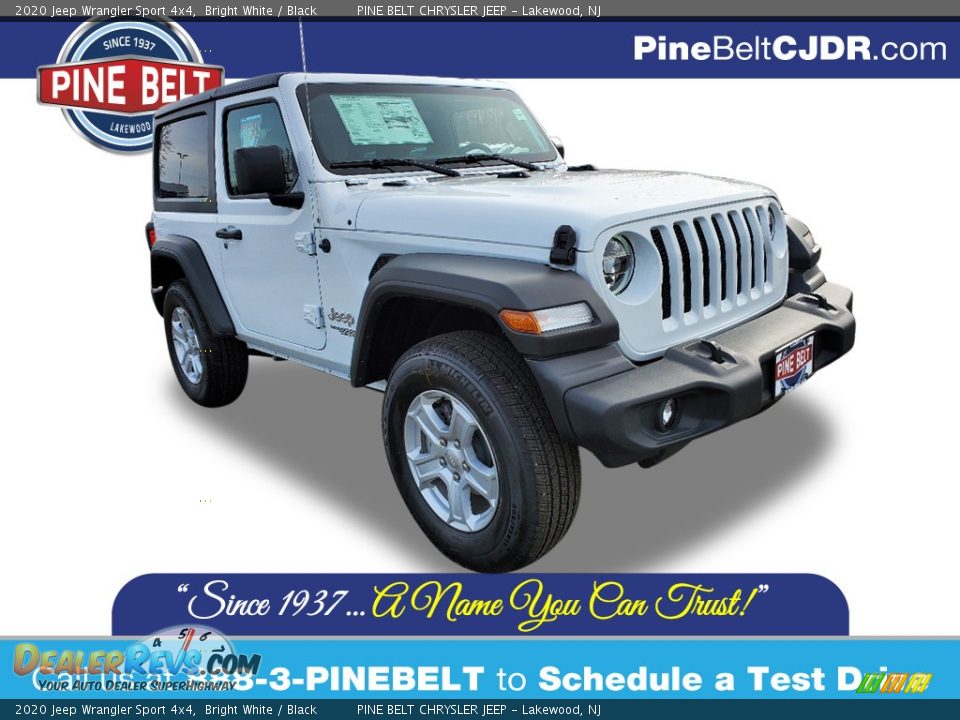 2020 Jeep Wrangler Sport 4x4 Bright White / Black Photo #1