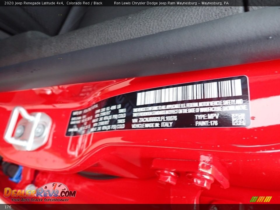 Jeep Color Code 176 Colorado Red