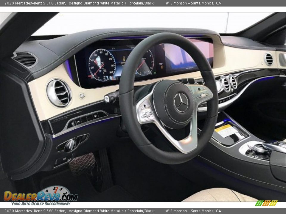 2020 Mercedes-Benz S 560 Sedan designo Diamond White Metallic / Porcelain/Black Photo #4